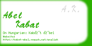 abel kabat business card